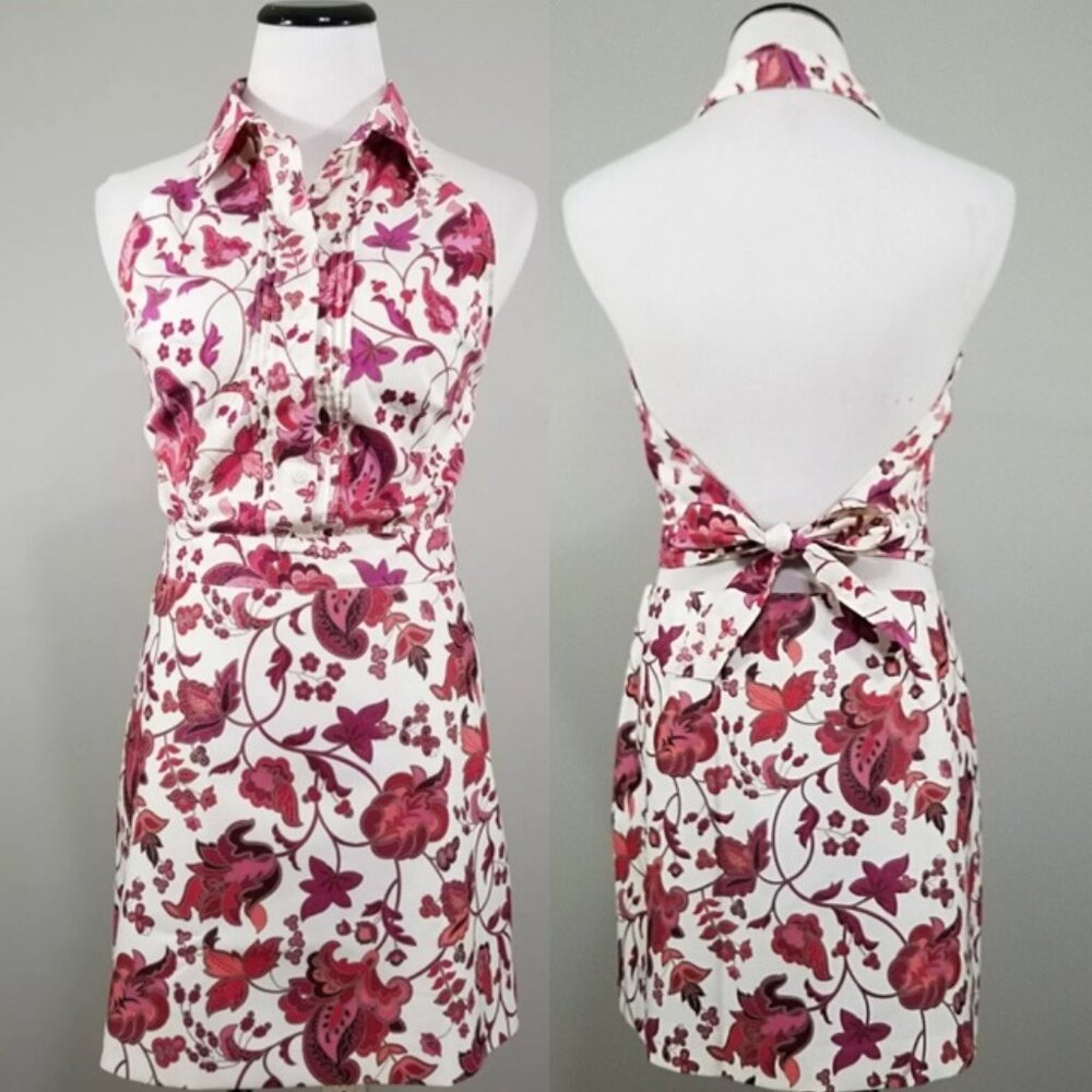 Vintage Express Floral Paisley 2-Piece Set Collared Top & A-Line Skirt 7/8 9/10